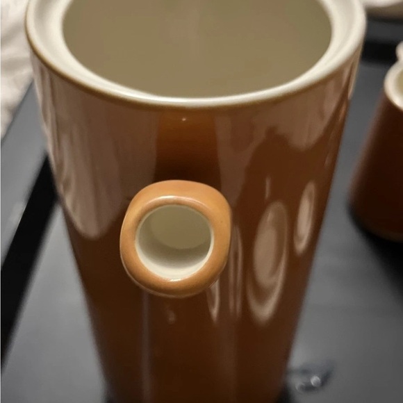 Vintage Homer Laughlin Butterscotch Orange Coffee Pot & Creamer Set MCM - Picture 12 of 13